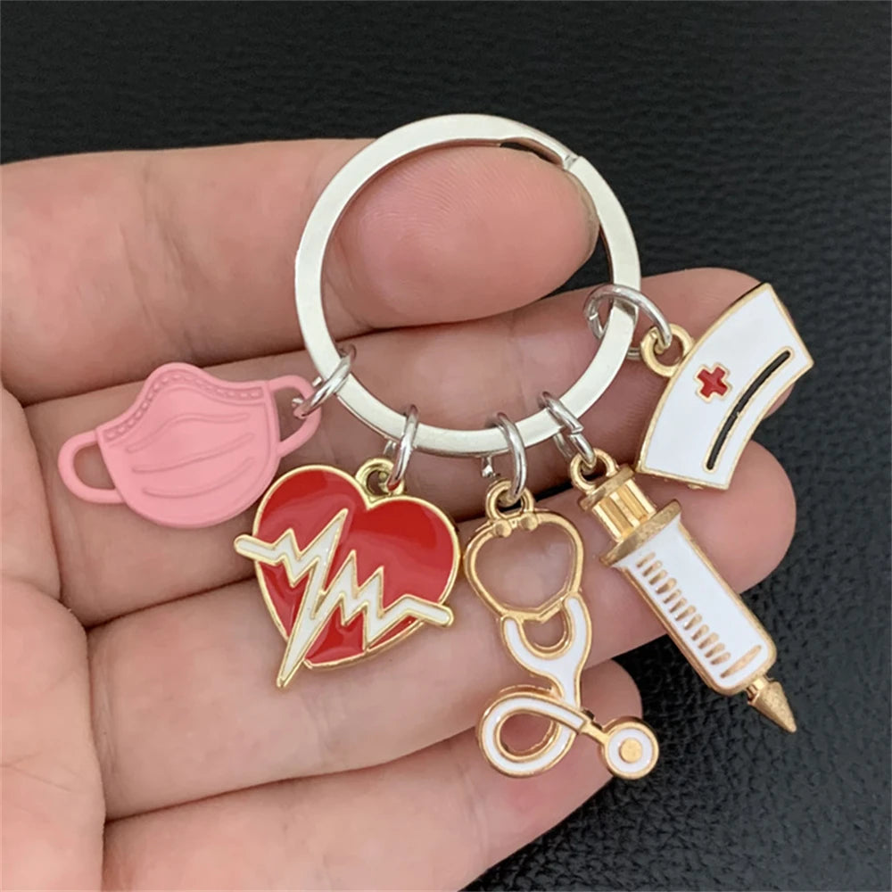 🎀 Nurse Badge Reel & Keychain Set