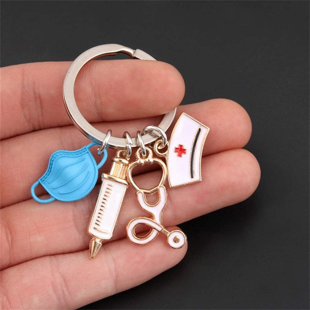 🎀 Nurse Badge Reel & Keychain Set