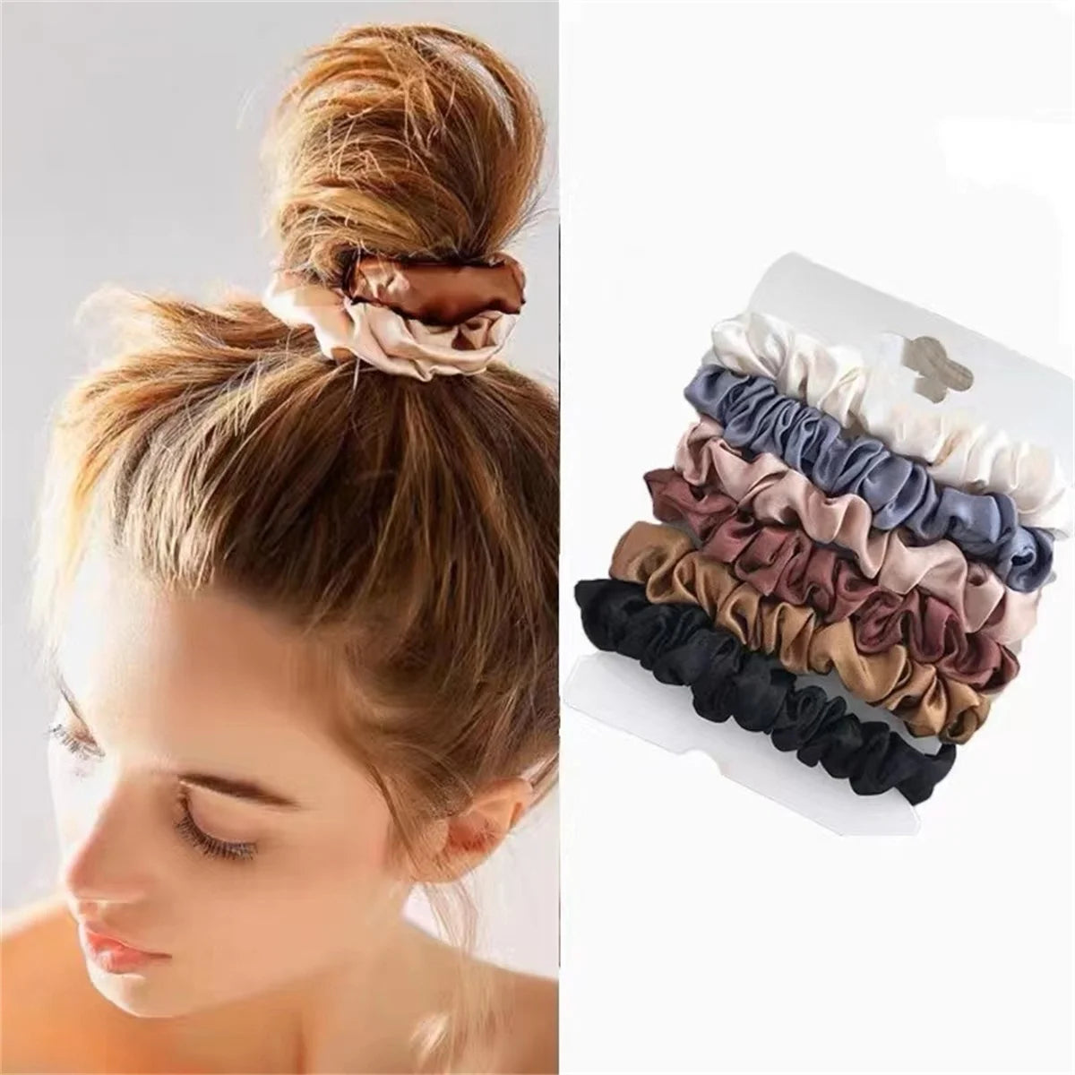 🎀 Satin Hair Scrunchies (6pcs)