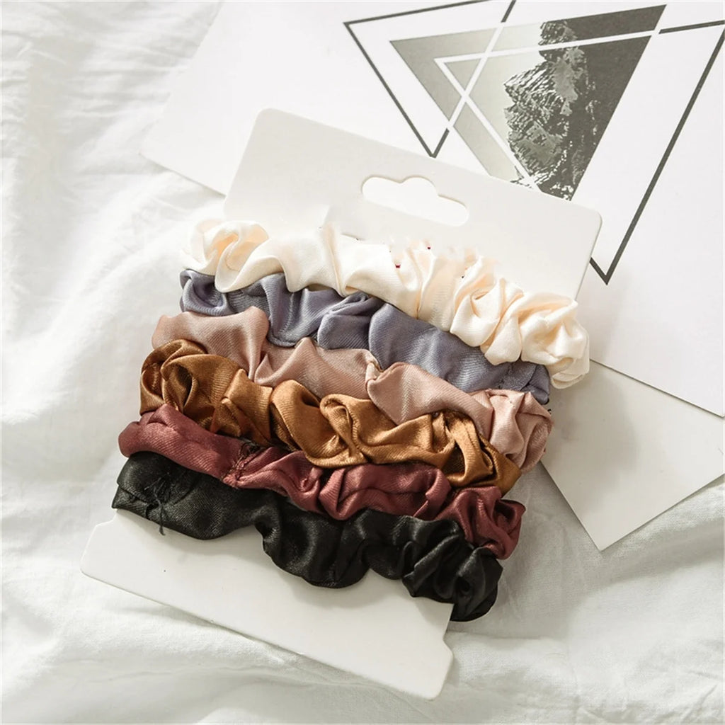 🎀 Satin Hair Scrunchies (6pcs)
