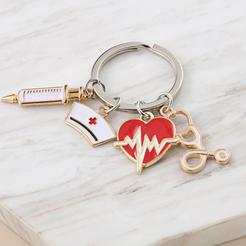 🎀 Nurse Badge Reel & Keychain Set