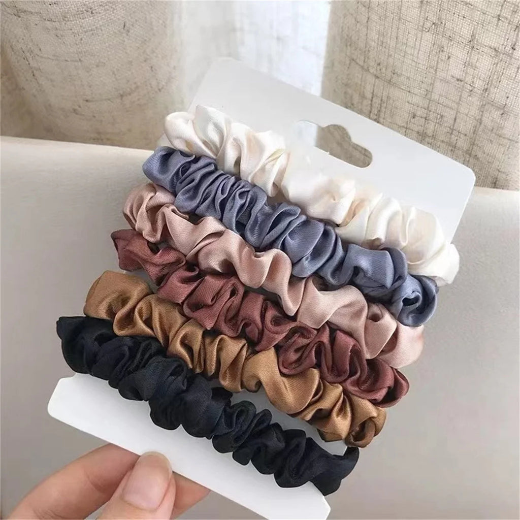 🎀 Satin Hair Scrunchies (6pcs)