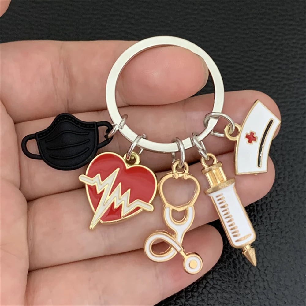 🎀 Nurse Badge Reel & Keychain Set