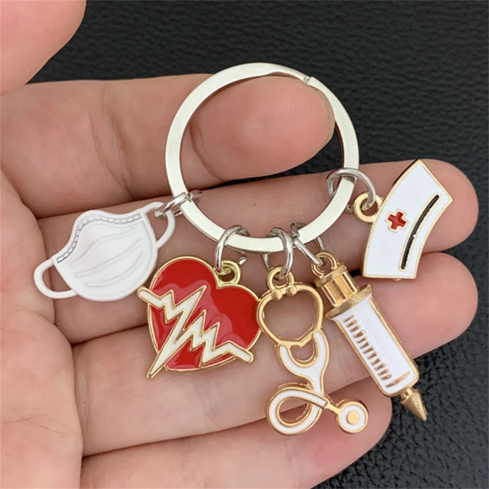 🎀 Nurse Badge Reel & Keychain Set