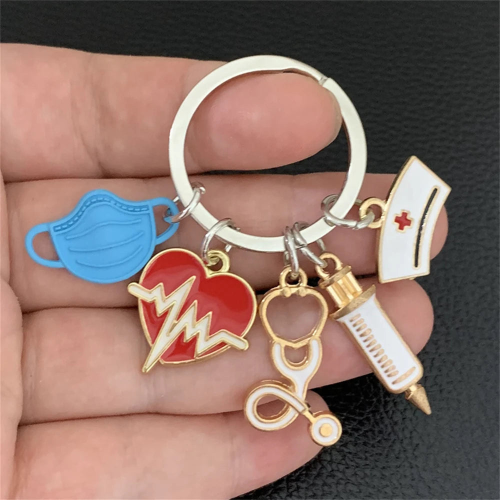 🎀 Nurse Badge Reel & Keychain Set