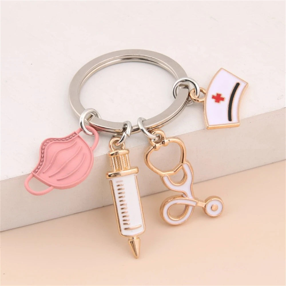🎀 Nurse Badge Reel & Keychain Set